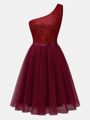 059260dd-ba5e-429e-8c3c-ab15778682d7_1350x1800_e0adbd4e-784a-41e5-9b3c-36f79612ea2e.png Sequined One Shoulder Tank Dress, Elegant Layered Mesh A-Line Mini Dress For Club & Party, Women's Clothing