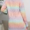 Gradient Color Cable Knit Sweater, Casual Long Sleeve Top For Fall & Winter, Women's Clothing