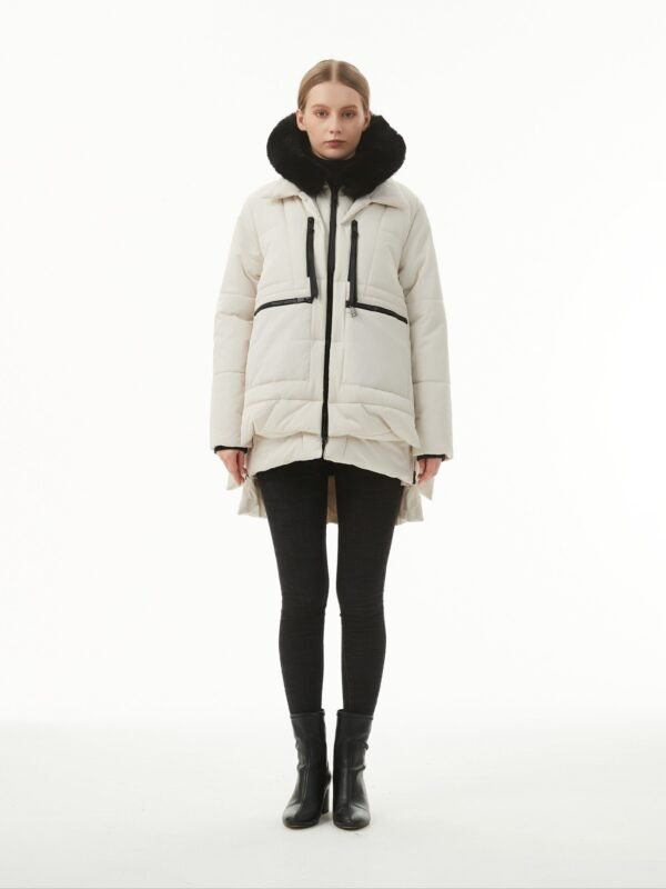 Women's Warm Winter Waterproof Hooded Puffer Jacket, Thicken Fleece Lined Jacket With Removable Faux Fur Trim, Women's Clothing