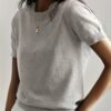 Valentine's Day Crew Neck Sweater, Casual Short Sleeve Sweater For Spring & Summer, Women's Clothing