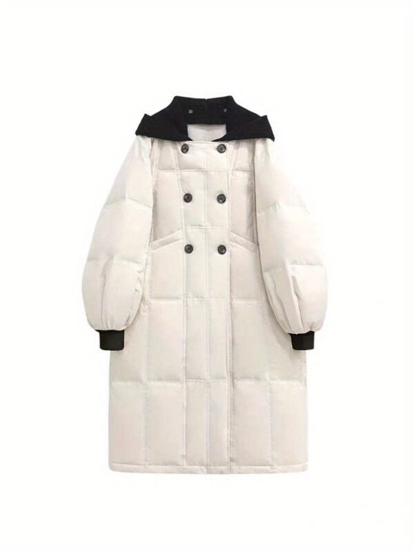 Over The Knee Long Puffer Coat, Thickened Warm Winter Hooded Jacket, Women's Clothing