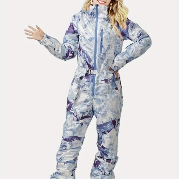 Women's Sport Waterproof Snow Jumpsuit, Winter Outdoor Sports Warm Ski Hooded Suit, Women's Activewear