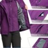 Solid Color Thermal Windproof Hooded Jacket, Zipper Pocket Waterproof Warm Jacket Coat For Fall & Winter, Women's Clothing