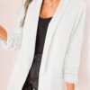 1e41bf498e77e0c4ad4285f2235fbf37.jpg Solid Lapel Blazer Jacket, Casual Long Sleeve Office Work Outerwear, Women's Clothing