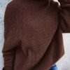 Solid Turtle Neck Loose Pullover Sweater, Casual Long Sleeve Raglan Shoulder Sweater, Women's Clothing