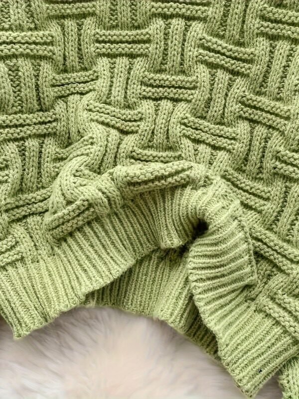 Solid Crew Neck Pullover Sweater, Casual Long Sleeve Loose Sweater For Fall & Winter, Women's Clothing