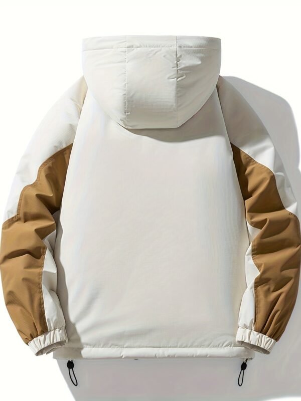 Color Block Trendy Winter Outdoor Sports Jacket, Waterproof Windproof Spliced Hooded Warm Coat, Women's Clothing