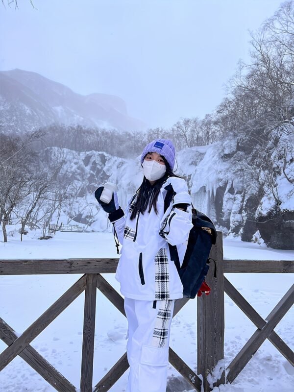 Ski Suit, Windproof And Waterproof Plaid Splicing Ski Top & Ski Pants, Women's Activewear