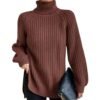 41Ac9aYHXBL.jpg Turtleneck Fashion Women Sweater Knitted Slim Top Fashion Leisure Sweaters Ladies Pullovers Knitwear