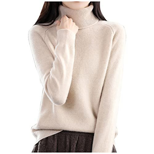 Womens Turtlenck Sweaters Solid Color Thermal Classic Knitwear for Women Fall Winter Leisure Undershirts Sweaters