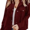 Solid Button Front Jacket, Casual Long Sleeve Zipper Versatile Outerwear, Women's Clothing