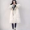 Over The Knee Long Puffer Coat, Thickened Warm Winter Hooded Jacket, Women's Clothing
