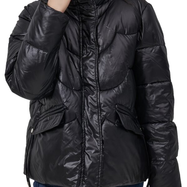 Solid Color Fashionable Puffer Jacket For Women, Thickened Warm Stand Collar Coat For Winter Outdoor, Women's Clothing