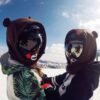 Bear Ski Balaclava Cute Animal Snowboard Face Warmer Winter Snow Sports Accessories Hat Kawaii Snowboard Gear