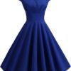 Women's Dress The Population Sexy Solid Color V-Neck Short Sleeve Dress Evening Prom Cocktail Dresses, S-2XL