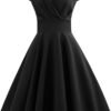 Women's Dress The Population Sexy Solid Color V-Neck Short Sleeve Dress Evening Prom Cocktail Dresses, S-2XL
