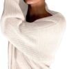 Womens Oversized Sweater Cardigan Fashion Solid Color Knitwear Long Sleeves Pearl Buttons Knit Coat Blouse Tops