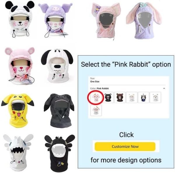 Bear Ski Balaclava Cute Animal Snowboard Face Warmer Winter Snow Sports Accessories Hat Kawaii Snowboard Gear