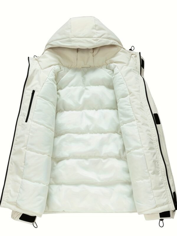 Color Block Trendy Winter Outdoor Sports Jacket, Waterproof Windproof Spliced Hooded Warm Coat, Women's Clothing