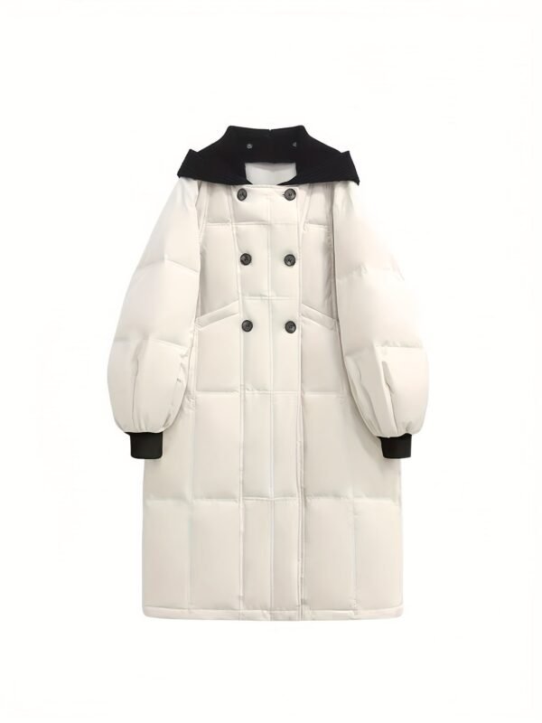 Over The Knee Long Puffer Coat, Thickened Warm Winter Hooded Jacket, Women's Clothing