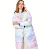 Colorful Print Puffer Jacket For Women, Fashion Warm Winter Down Jacket, Women's Activewear