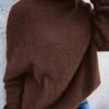 Solid Turtle Neck Loose Pullover Sweater, Casual Long Sleeve Raglan Shoulder Sweater, Women's Clothing