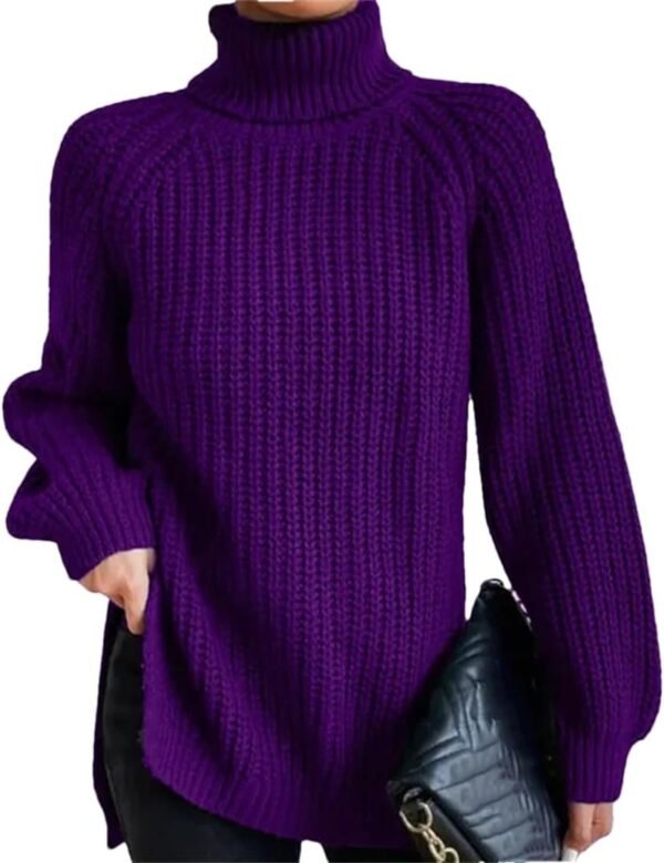 61-M9SEjVoL._AC_SL1080.jpg Turtleneck Fashion Women Sweater Knitted Slim Top Fashion Leisure Sweaters Ladies Pullovers Knitwear