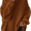plus Size Fall Jackets for Women Women's Casual Solid Pocket Knitted O-Neck Shoulder Knitwear Sweater Fashion Top