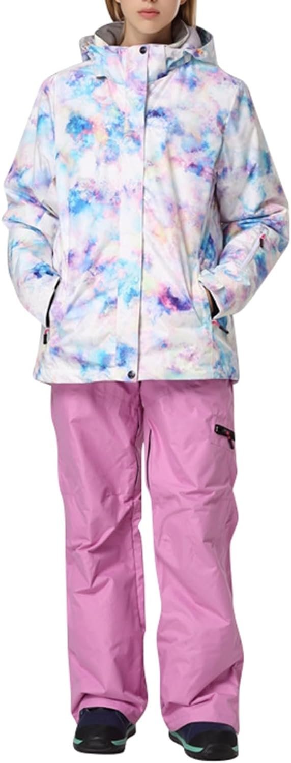 Women's Ski Suit Waterproof Women's Ski Wear Windproof Warm Adult Hardshell Climbing Wear Outdoor Ski Wear Suit