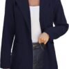 61AIhRR2znL._AC_SL1500-1.jpg Women Open Front Blazers Long Sleeve Casual OL Office Slim Buttonless Suit Jacket with Pockets