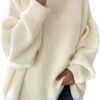 plus Size Fall Jackets for Women Women's Casual Solid Pocket Knitted O-Neck Shoulder Knitwear Sweater Fashion Top