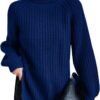 61HHBik3InL._AC_SL1080.jpg Turtleneck Fashion Women Sweater Knitted Slim Top Fashion Leisure Sweaters Ladies Pullovers Knitwear