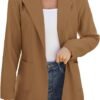 61JgnuZk6KL._AC_SL1500-1.jpg Women Open Front Blazers Long Sleeve Casual OL Office Slim Buttonless Suit Jacket with Pockets