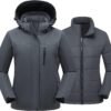 Women's 3 in 1 Ski Jacket Mountain Waterproof Windproof Winter Snow Coat Hike Snowboarding Jackets Hooded Warm Raincoat