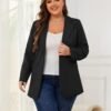 61TQIE6hBVL._AC_SL1500-1.jpg Women Open Front Blazers Long Sleeve Casual OL Office Slim Buttonless Suit Jacket with Pockets