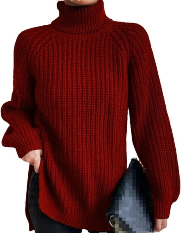 61_57SX75UL._AC_SL1080.jpg Turtleneck Fashion Women Sweater Knitted Slim Top Fashion Leisure Sweaters Ladies Pullovers Knitwear