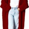 61_Gcp4gAkL._AC_SL1440.jpg Fashion Women Sweaters Autumn Winter Solid Knitted Cardigan Medium Long Sweater Coat Women Knitwears