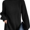 61a-AZV8xIL._AC_SL1080.jpg Turtleneck Fashion Women Sweater Knitted Slim Top Fashion Leisure Sweaters Ladies Pullovers Knitwear