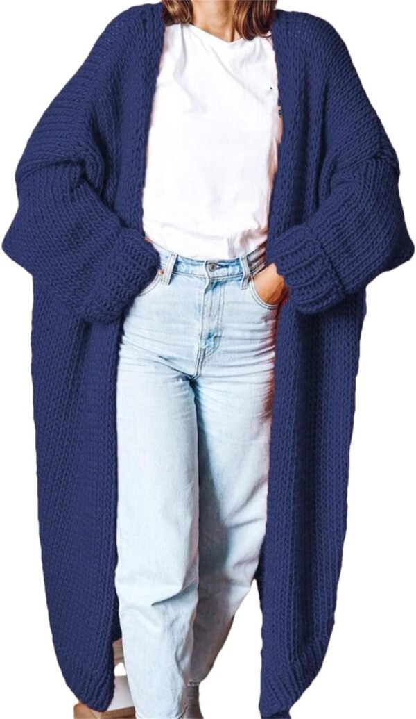 61eRZNlMXIL._AC_SL1440.jpg Fashion Women Sweaters Autumn Winter Solid Knitted Cardigan Medium Long Sweater Coat Women Knitwears