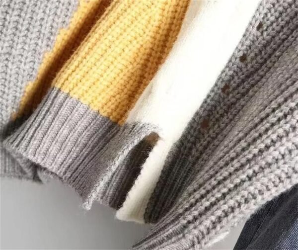 61fb2iJdBFL._AC_SL1080.jpg Fashion Women's Sweater Autumn Winter Contrast Denim Loose Fitting Pullover Street Fashion Casual O-Neck Knitwear Tops