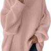 plus Size Fall Jackets for Women Women's Casual Solid Pocket Knitted O-Neck Shoulder Knitwear Sweater Fashion Top