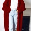 61y4AoiSUfL._AC_SL1440.jpg Fashion Women Sweaters Autumn Winter Solid Knitted Cardigan Medium Long Sweater Coat Women Knitwears