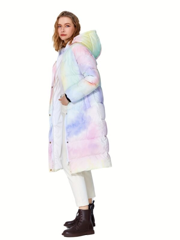 Colorful Print Puffer Jacket For Women, Fashion Warm Winter Down Jacket, Women's Activewear