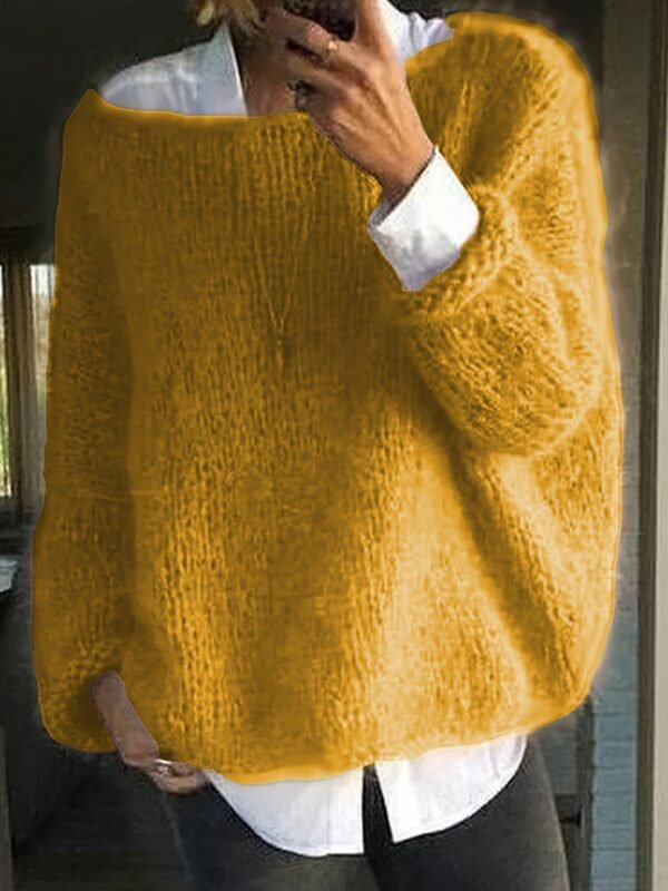 Solid Boat Neck Pullover Sweater, Casual Long Sleeve Drop Shoulder Loose Sweater, Women's Clothing