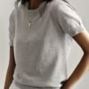 Valentine's Day Crew Neck Sweater, Casual Short Sleeve Sweater For Spring & Summer, Women's Clothing