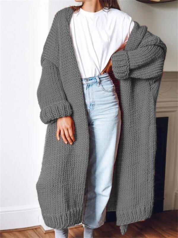 710BK70rRCL._AC_SL1440.jpg Fashion Women Sweaters Autumn Winter Solid Knitted Cardigan Medium Long Sweater Coat Women Knitwears