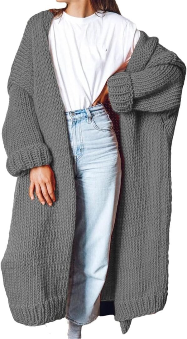 711M66n0a_L._AC_SL1440.jpg Fashion Women Sweaters Autumn Winter Solid Knitted Cardigan Medium Long Sweater Coat Women Knitwears