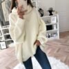 plus Size Fall Jackets for Women Women's Casual Solid Pocket Knitted O-Neck Shoulder Knitwear Sweater Fashion Top