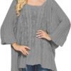 Fall Sweater Women's Knitwear Crewneck Long Sleevel Shawl Cape Sweater 2023 Fashion Pullover Sweater