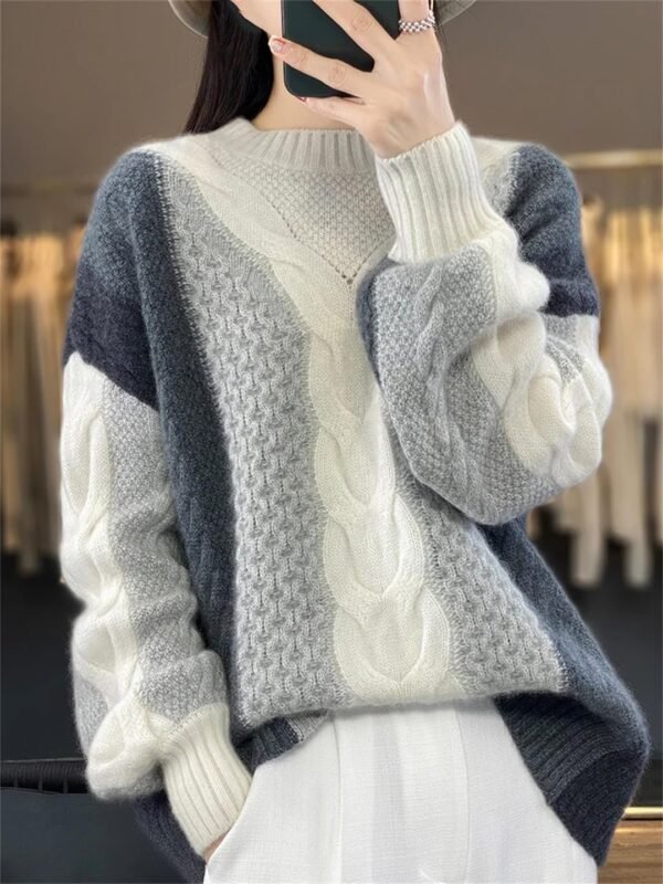 Women Winter Sweater Thick O-Neck Pullover Merino Wool Fashion Female Cashmere Knitwear Tops